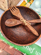 Coconut Wood Bowl & Coconut Wood Utensil Set